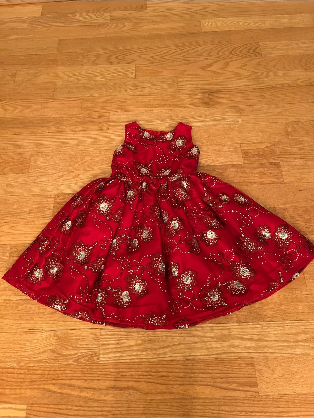 Chasing Fireflies Red Floral Sparkle Party Dress